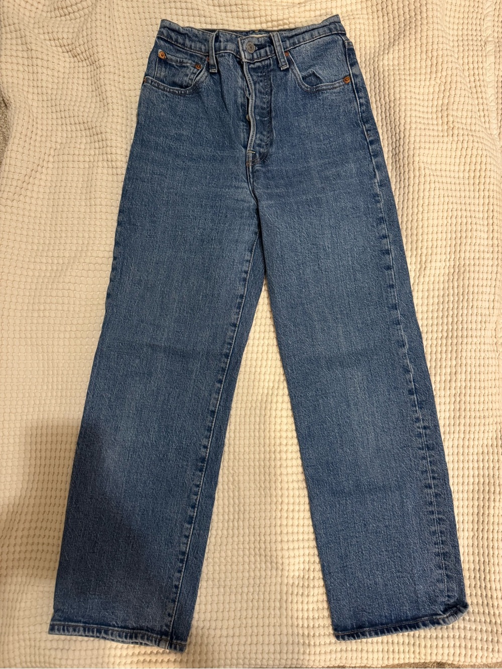 Levi's Light Blue High-Rise Ribcage Straight Jeans